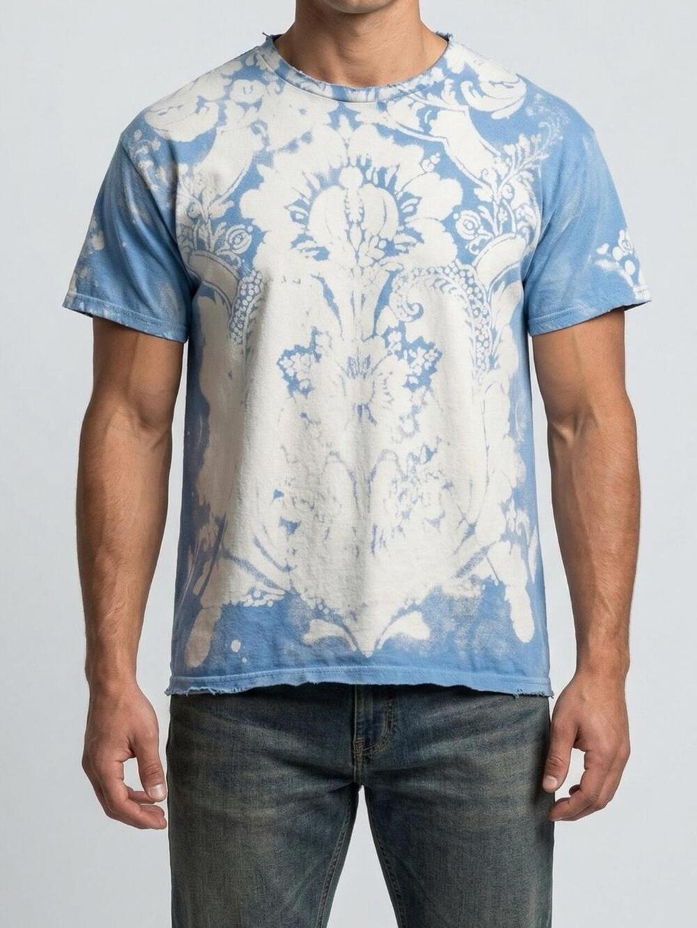 Blue Shirt Men Xl Pastel Art Dye